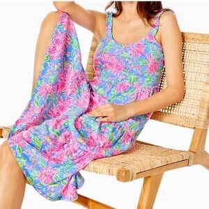 NIP Lilly Pulitzer Loro Midi Dress Blue Peri Sunrise Bay
